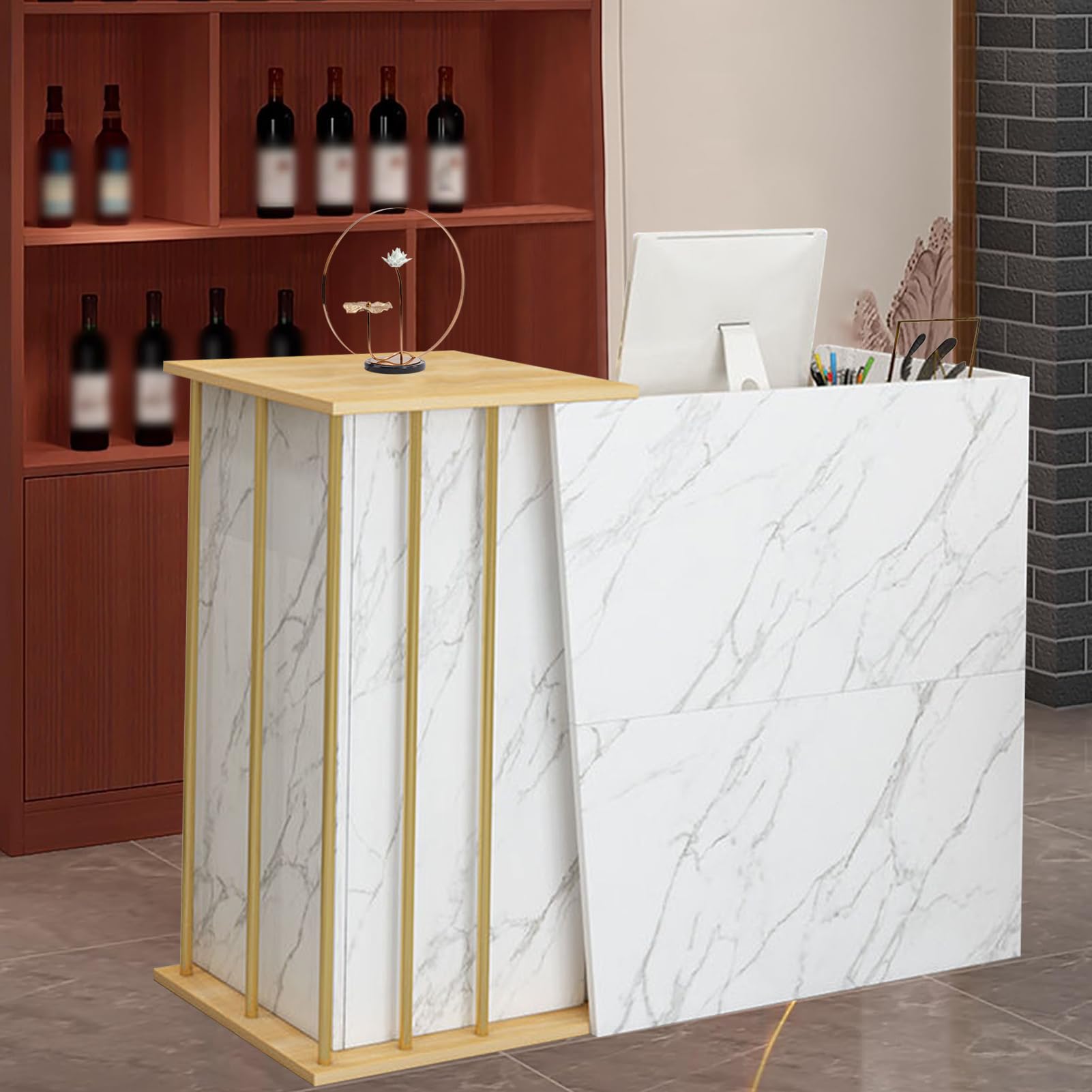 Petit comptoir caisse moderne pour sublimer l'accueil de votre spa ou salon de coiffure