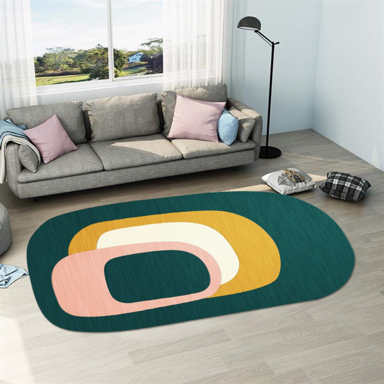 Tapis moderne irrégulier SN lavable et antidérapant pour decoration salon épurée