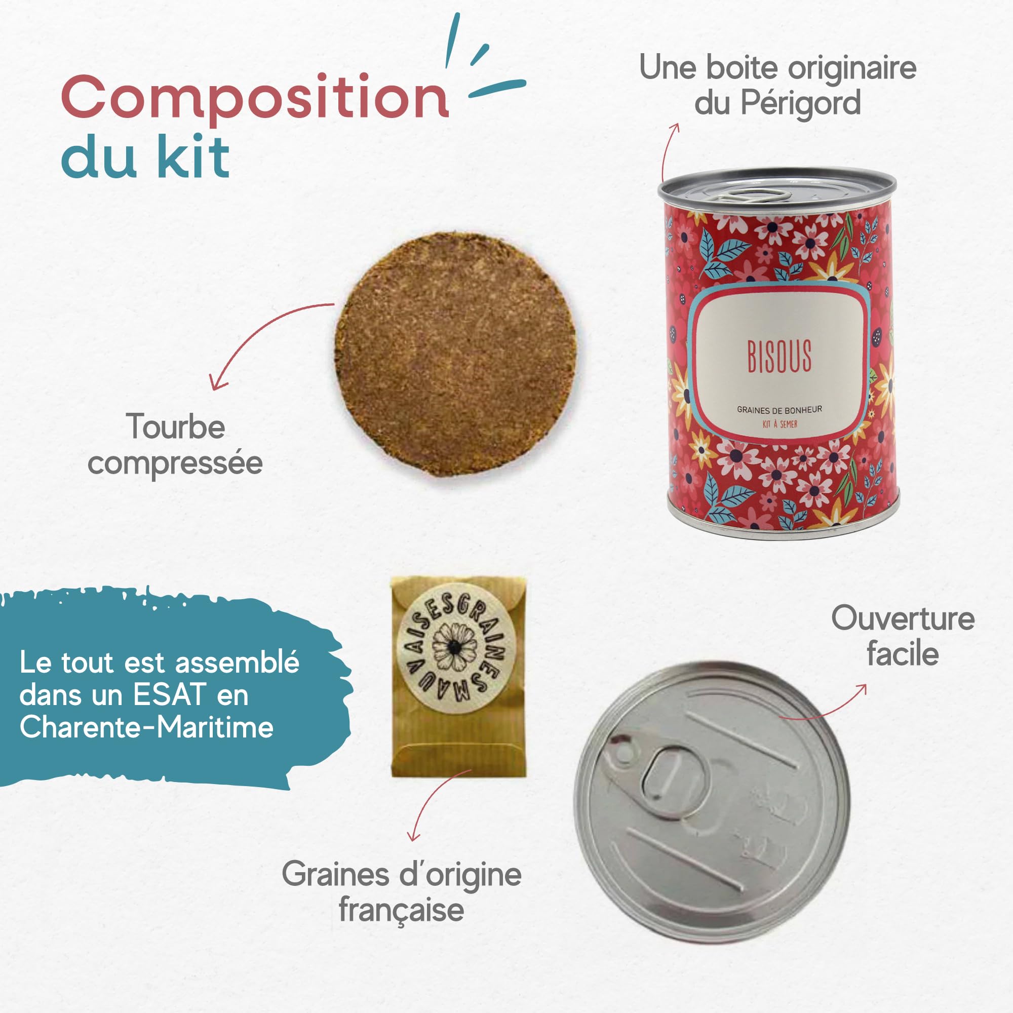 Mauvaises Graines Kit Plantes à Semer - Cadeau Nounou, Prof Ou Amis - Fabriqué En France