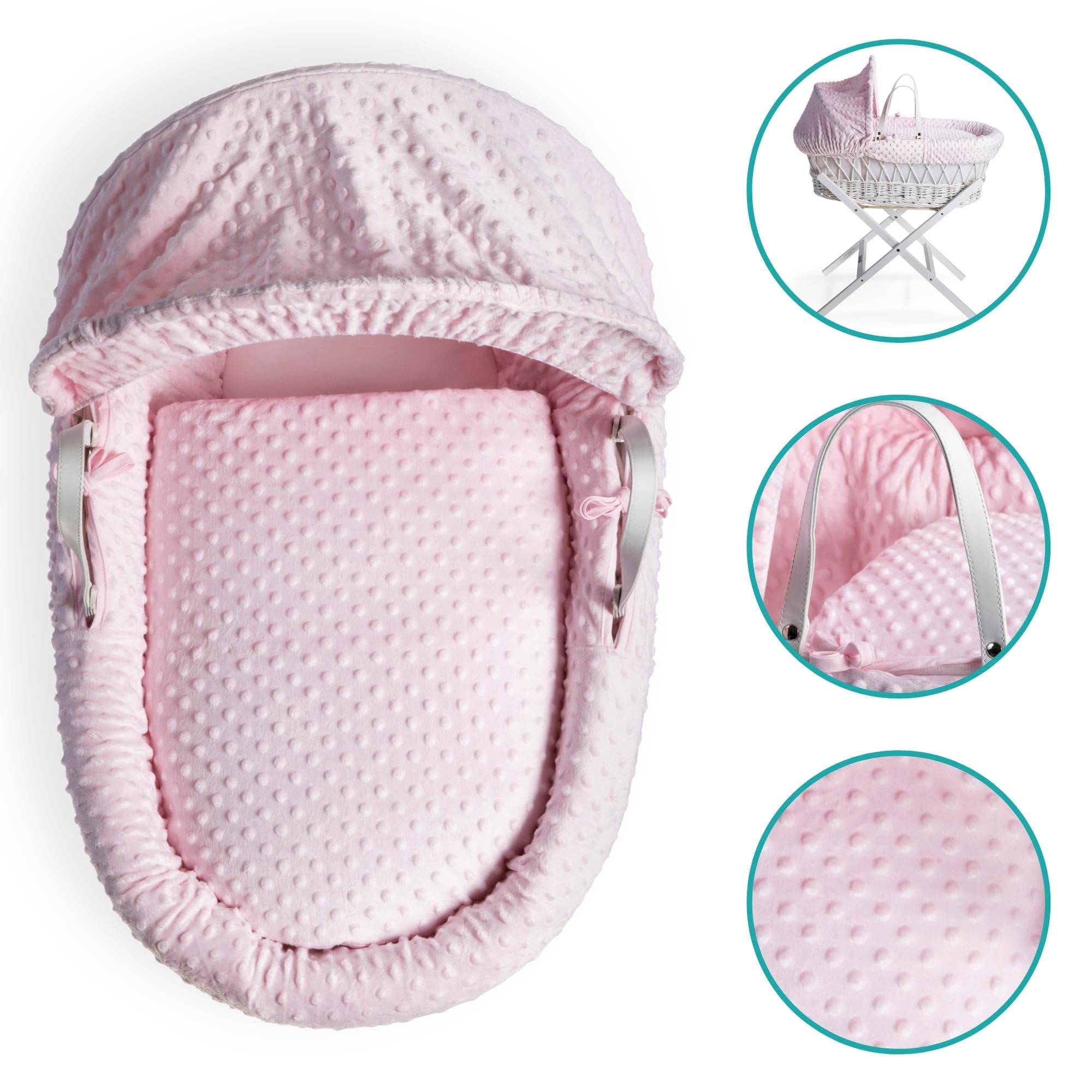 Weidenkorb für Babykörbchen, Weiß