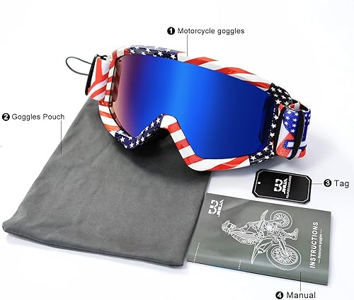 Miniatura 6 de Gafas de motocross para hombres, mujeres y jóvenes, antiarañazos, a prueba de polvo, UV400 ATV