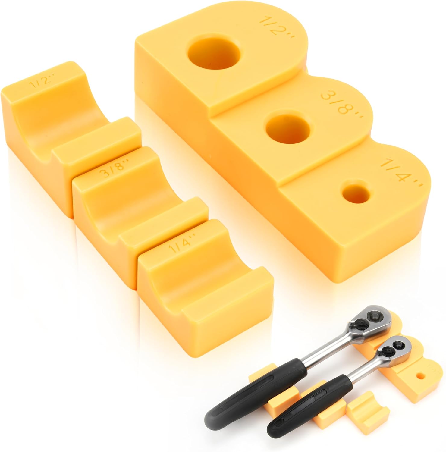 Magnetic Ratchet Organizer Kit -3 Pack/Set, Modular Holders for Toolbox, Ratchet Wrench Organizer Holder with Magnetic Base Fit for 1/4",3/8",1/2“Drive Ratchet Wrench