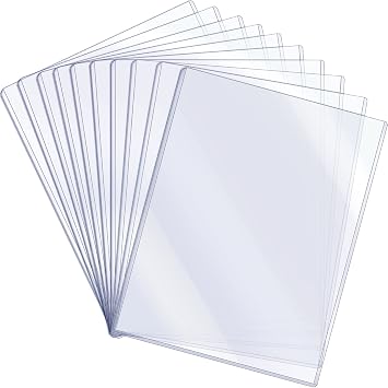 Jecery 10 Pcs 8.5 x 11 Rigid Print Protectors Clear Rigid Plastic Paper Page Protectors Photo Plastic Sleeves for Document