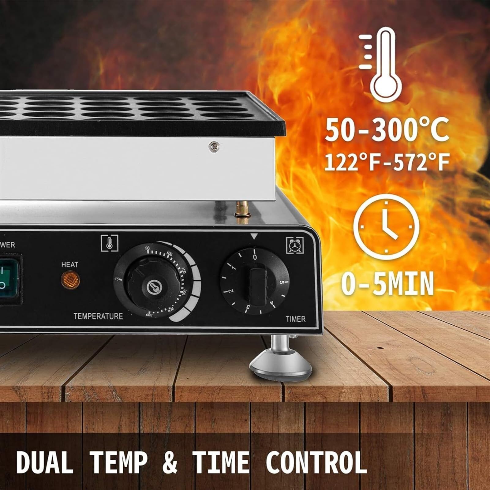 Máquina para Hacer panqueques, 50 Piezas, Comercial, Antiadherente, para poffertjes, máquina eléctrica para Hacer dorayaki y Waffles de 1700 W para Cocina doméstica, Restaurante, p,