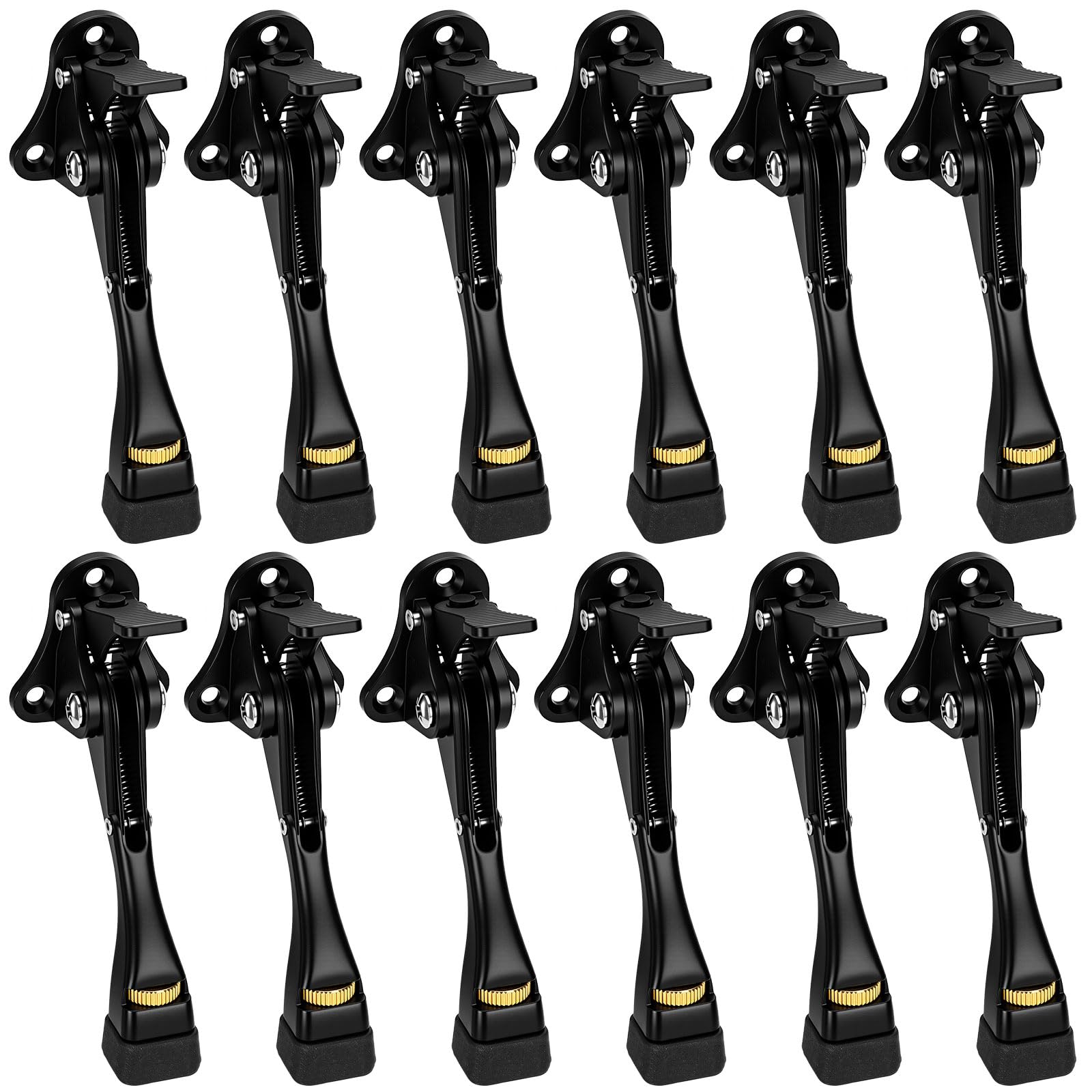 Hicarer Türstopper für schwere Türen, 12,7 cm, Schwarz, 12,7 cm, 12 Stück