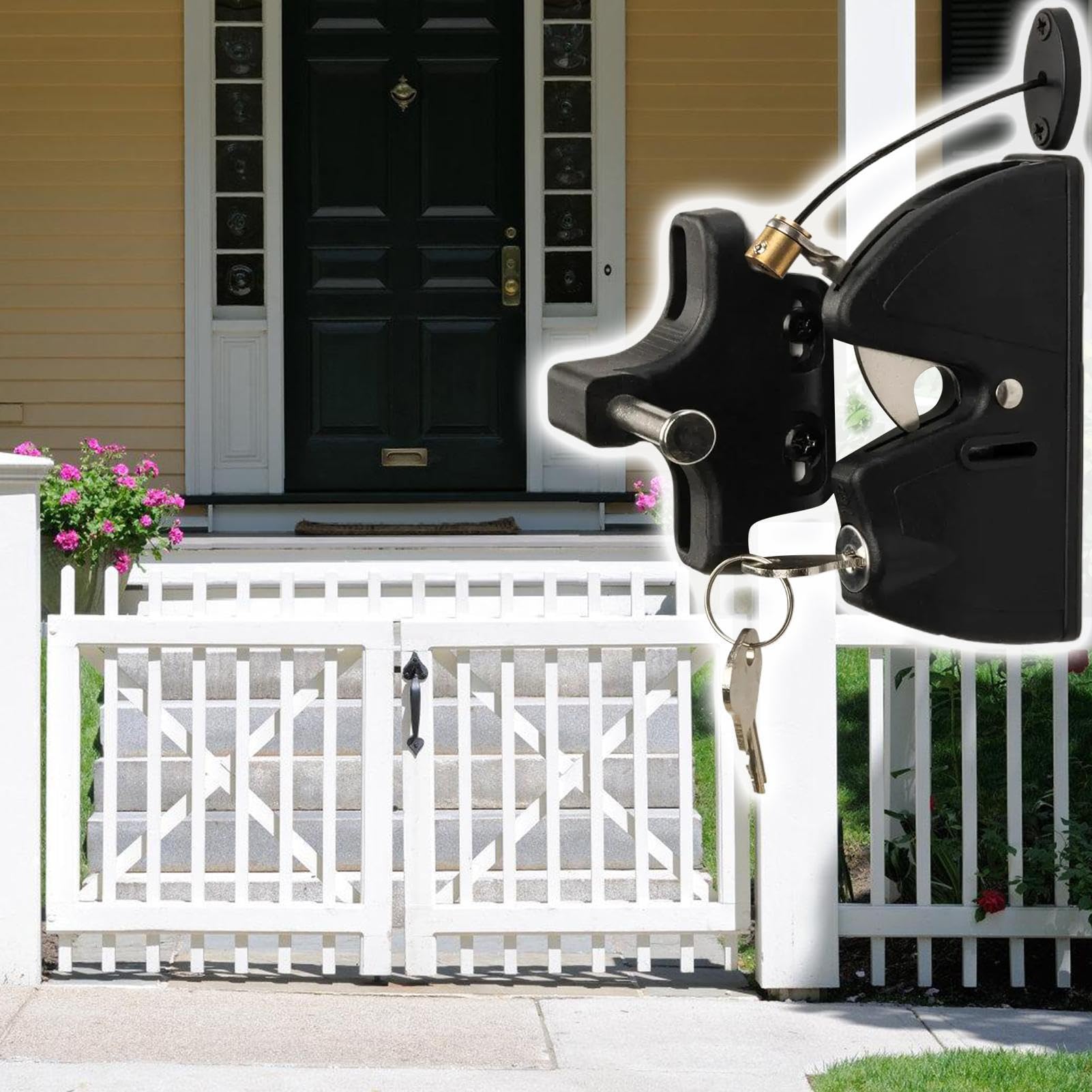 Pestillo para exterior cerca Robustos, privacidad, seguridad, herrajes para | Pestillos autoblocantes puerta Cercas para exterior, jardín, piscina, patio, granero, casa rural, taller y más