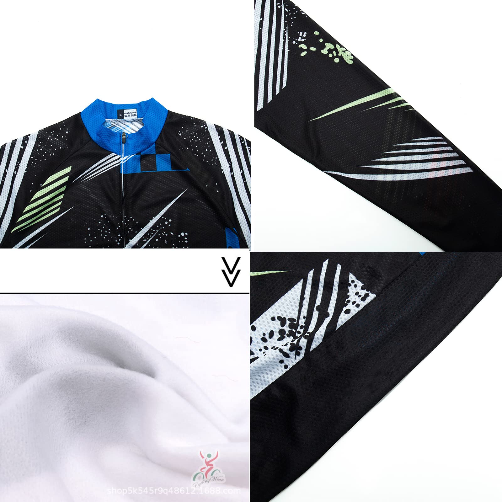 Trajes Ropa de Ciclismo para Hombre,Camisetas de Ciclismo de Manga Larga + Acolchados en 3D Pantalones/Culotte Ciclismo Largo,Maillot de Ciclismo de otoño e Invierno