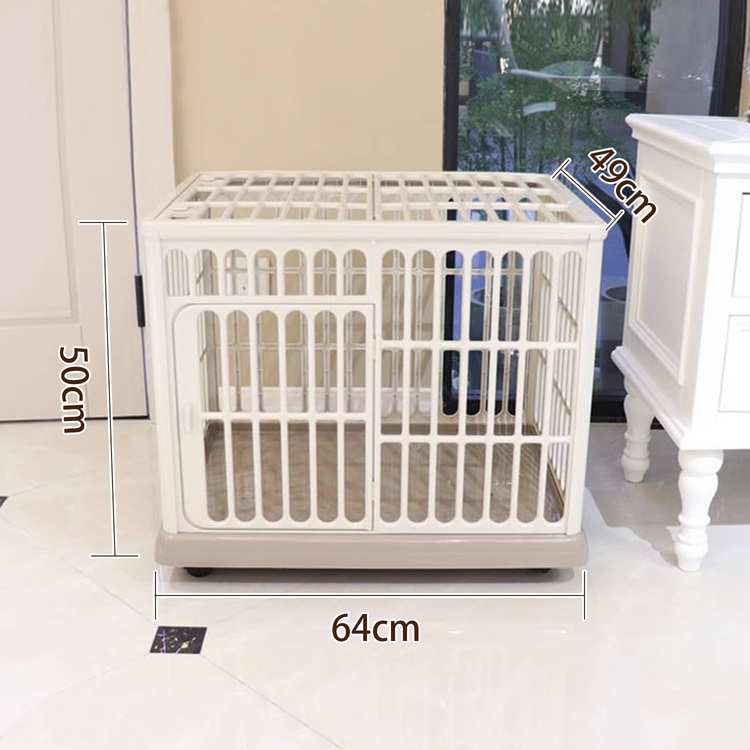 アルミ 2段 犬舎 ペットケージ キャスター付き 幅61×奥行51×高さ122cm 美品