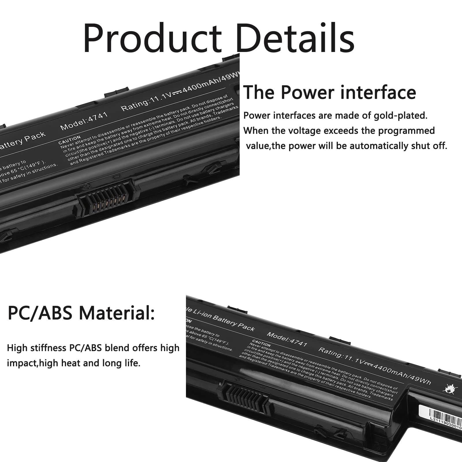 Batterie AS10D31 AS10D3E AS10G3E AS10D41 AS10D51 AS10D56 AS10D61 AS10D71 AS10D73 AS10D75 AS10D81 pour Acer Aspire 5250 5551 5552 5733 5741 5741G 5742 5742G 5742Z 5749 5749Z 5750 5750G 5755G