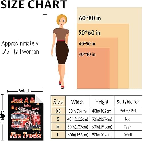 Miniatura 3 de Manta de camión de bomberos  Manta pequeña de 50 x 40 pulgadas para niños, mantas de felpa suave para cama, sofá, manta negra bonita y mullida para
