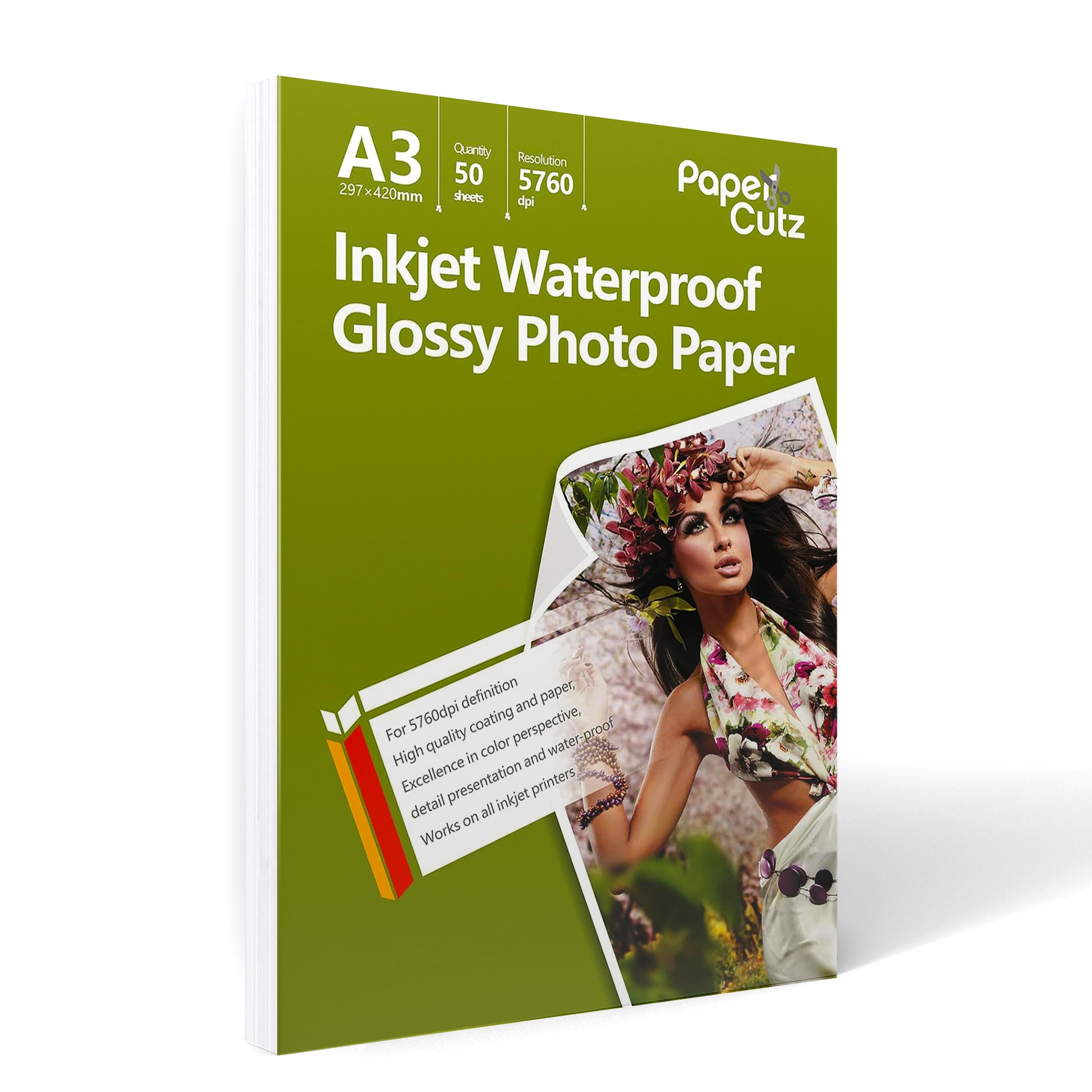 Papercutz A3 Inkjet Printer Photo Paper, 100 Sheets (230GSM), Single Side Gloss, Versatile Printer Paper, Printing Paper, Universal Inkjet Printer Friendly, Photo Printer Paper