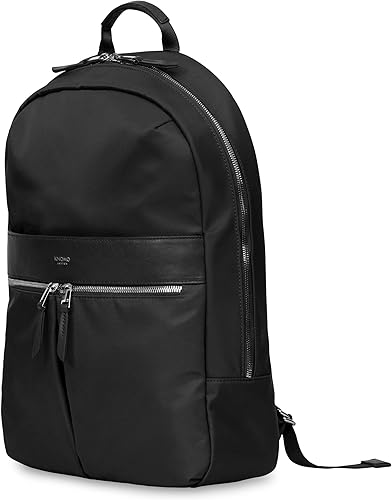 Miniatura 2 de KNOMO Beauchamp - Mochila para computadora portátil de 14 pulgadas para mujer, para trabajo, universidad, viajes, color negro, Cremallera plateada,