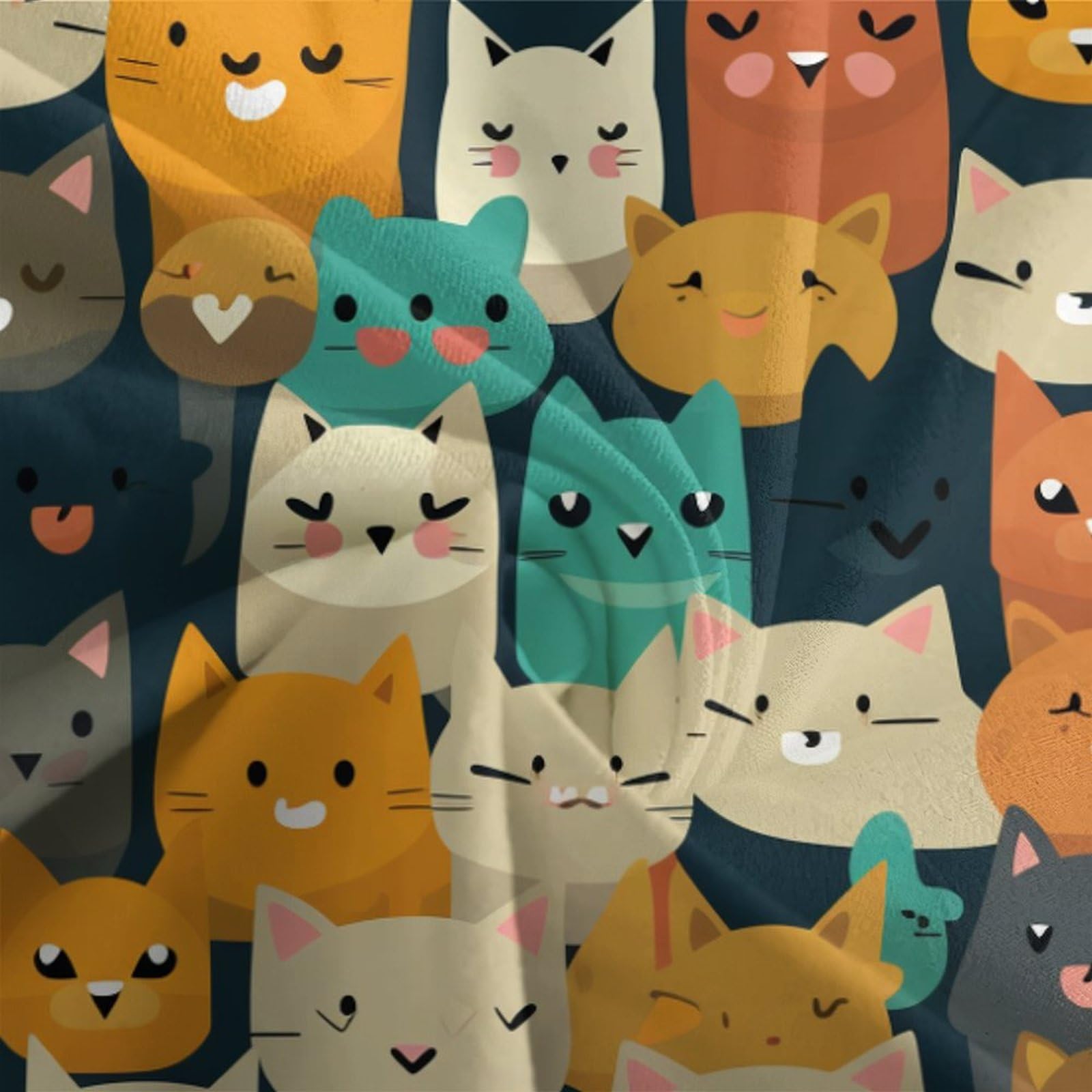 Impresas En 3D Gatos Juego De Ropa De Cama Infantil Microfibra Suave Funda Nórdica Fundas De Almohada 3 Piezas Cierre De Cremallera Double（200x200cm）
