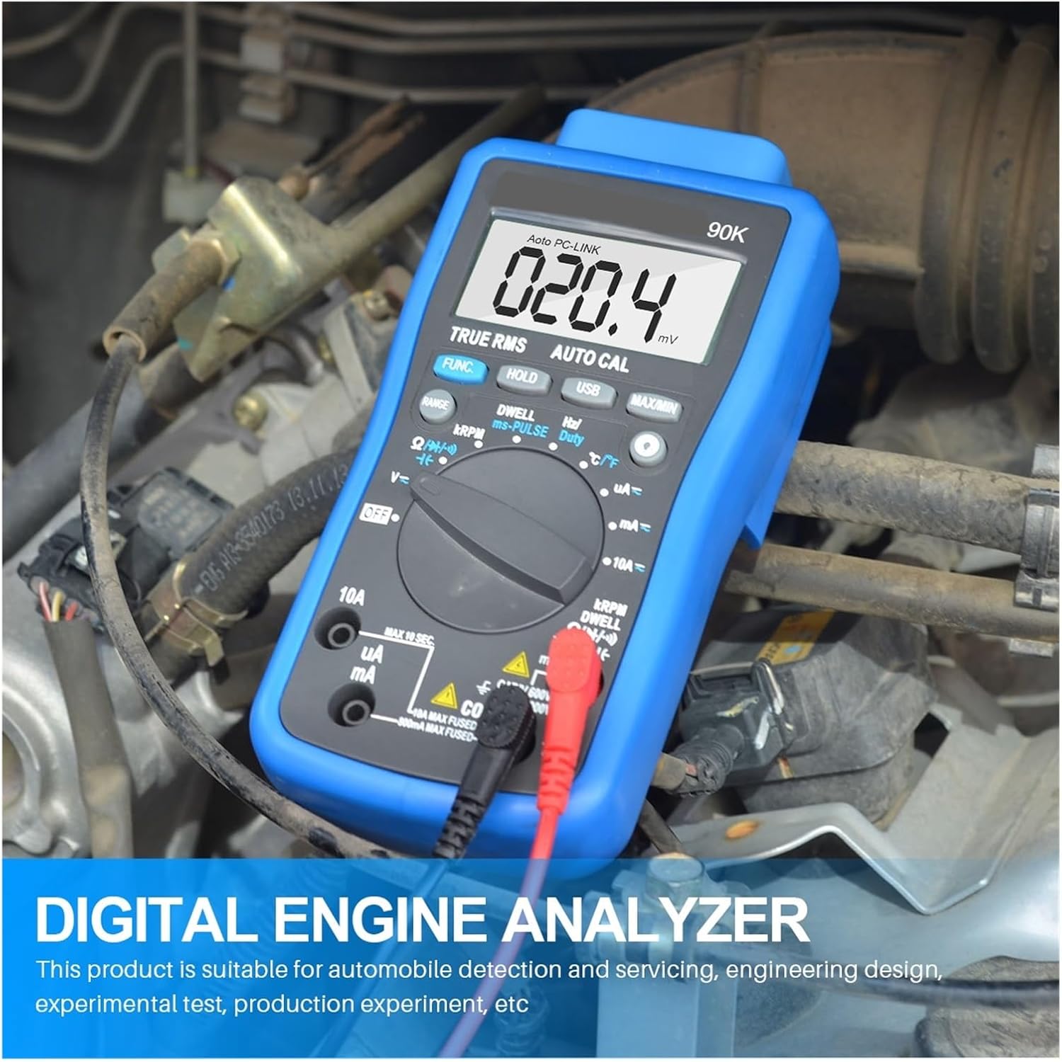 HP-90K Engine Analyzer Tester Auto Range Car Diagnostic Tool with Data Output By USB Automotive Multimeter Multimetro