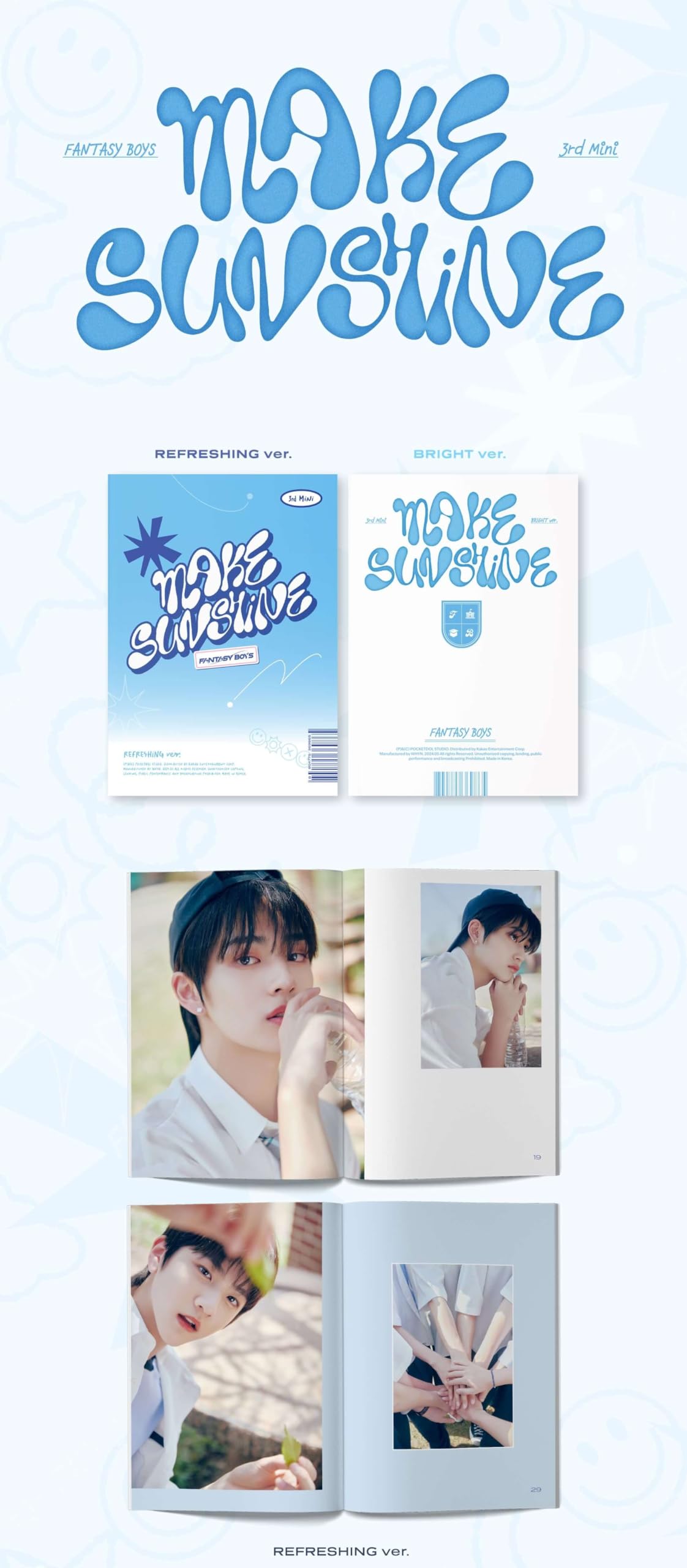Dreamus FANTASY BOYS Album - MAKE SUNSHINE REFRESHING ver.+Pre Order Benefits+BolsVos Exclusive K-POP Giveaways Package