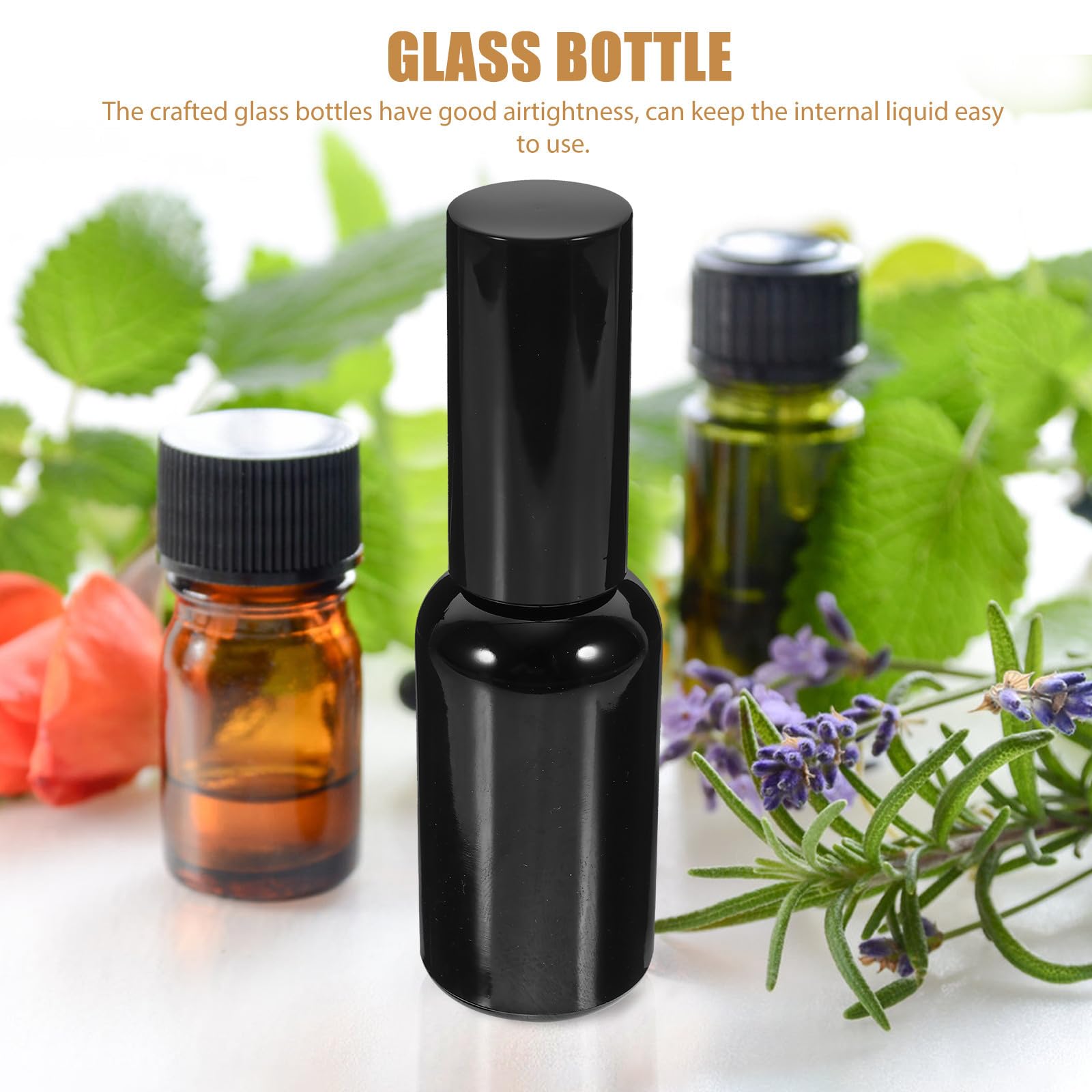INOOMP 12 Stück Schwarze Glas Parfüm Reiseflasche 30ml Nachfüllbare Sprühflasche mit Luftdichtem Verschluss und Einfachem Gebrauch für Reisen und Kosmetik