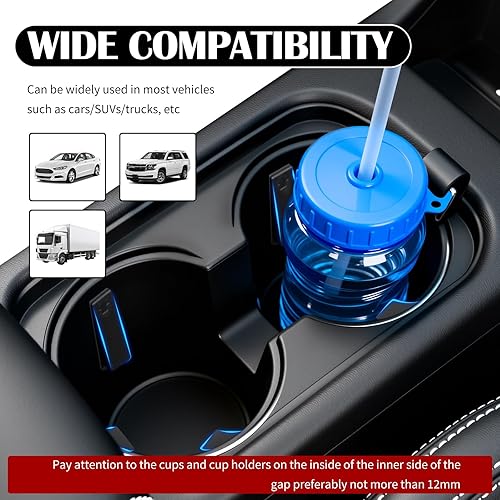 Miniatura 7 de 6 portavasos de silicona para automóvil, antivibración, estabilizador de portavasos para sostener tazasbotellas, inserto universal autoadhesivo para