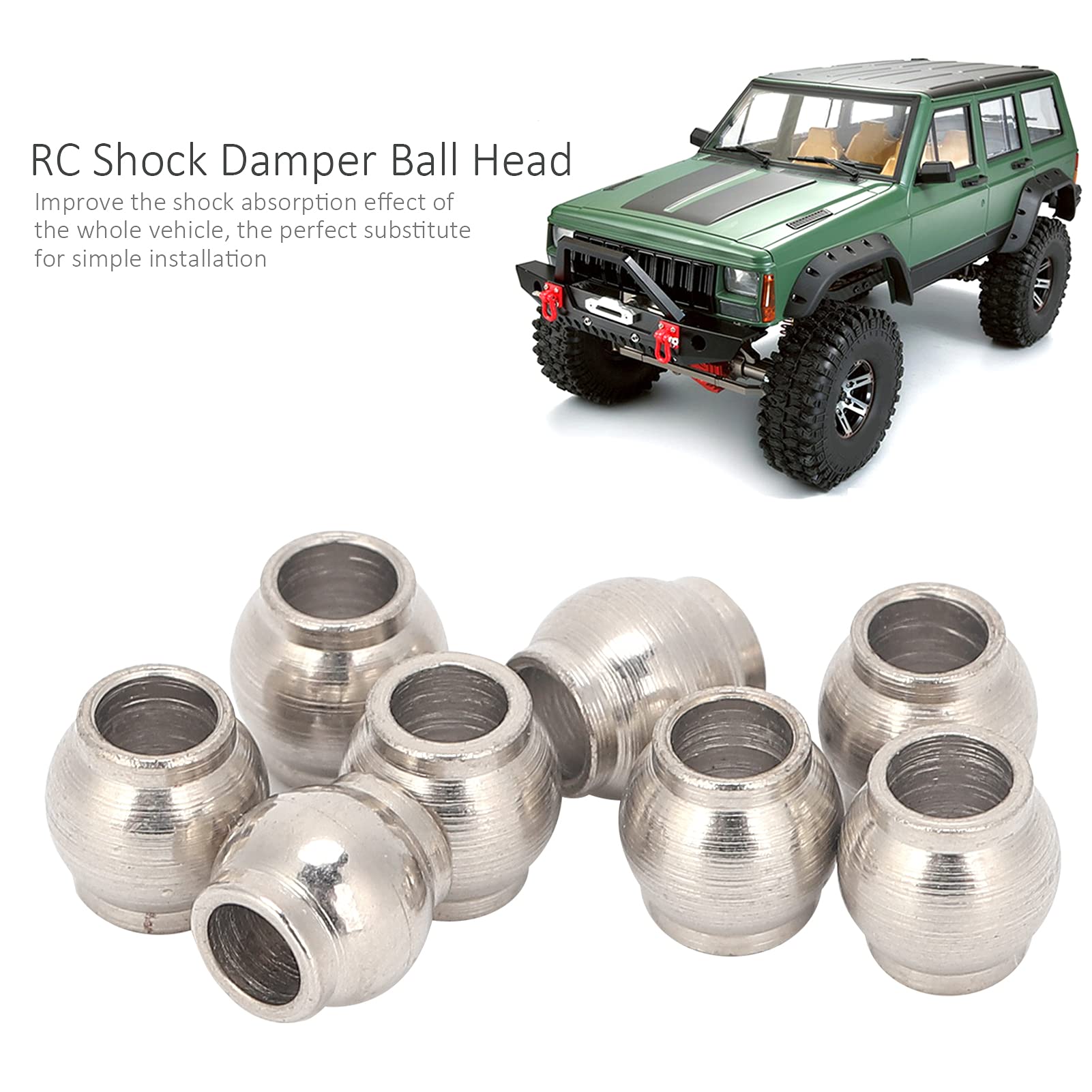 Dilwe RC Shock Ball Heads, 8Pcs Metal Shock Kits Upgrade Parts for 1/10 Axial Hpi Hsp RC Car Suspension Accessories - Image 4