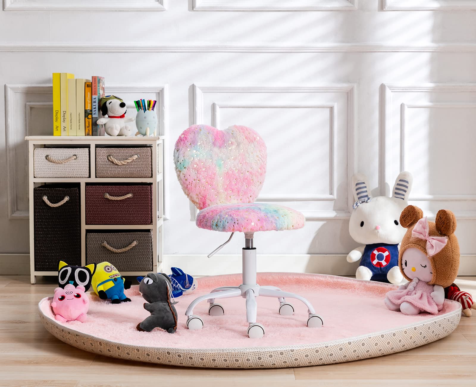 Wahson Sedia per Bambini, Sedia da Studio Regolabile in Altezza, Sedia Girevole Colorata per Cameretta/Ragazze