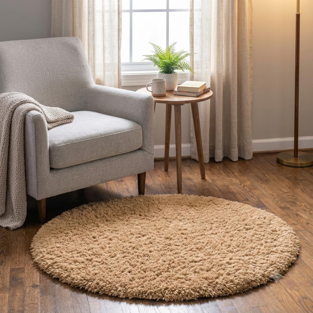 Beige Cotton Braided Rug - 5x7 Feet -29 Beige Cotton Braided Rug - 5x7 Feet -29