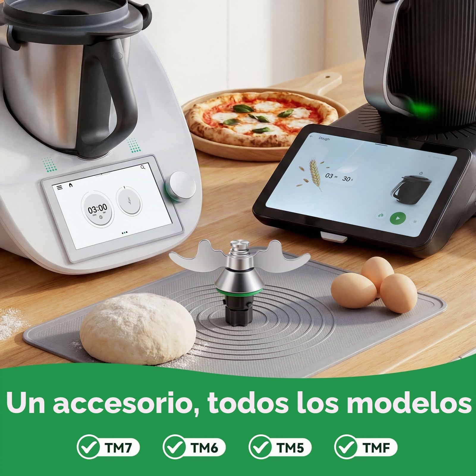 Cuchillas Mezclador para Thermomix TM6 TM7, Accesorios de Repuesto para Cuchillas de licuadora de aptas para Thermomix TM7,TM5,TM6, TMF, Evita la restos de Masa, Limpieza Rápida de la Cuchilla