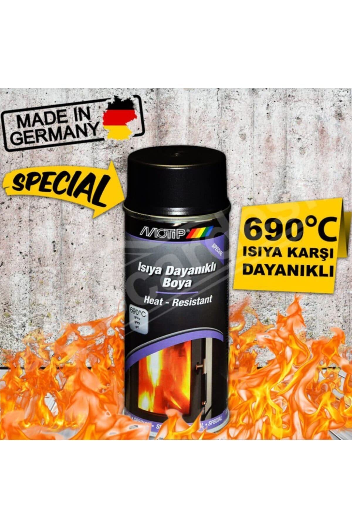Motip 690 Derece Isıya Dayanıklı Boya Eksoz ve Soba Boyası Siyah - Mat Siyah