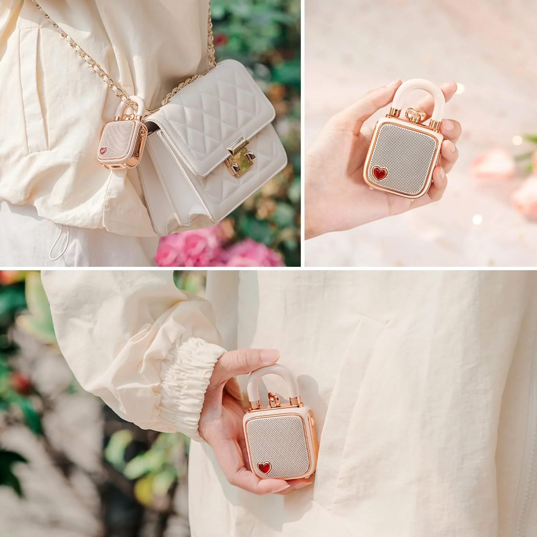 Divoom Ditoo Pro Bluetooth Hoparlör ve Ses Kayıt Özellikli LoveLock Hediye Seti, Pembe