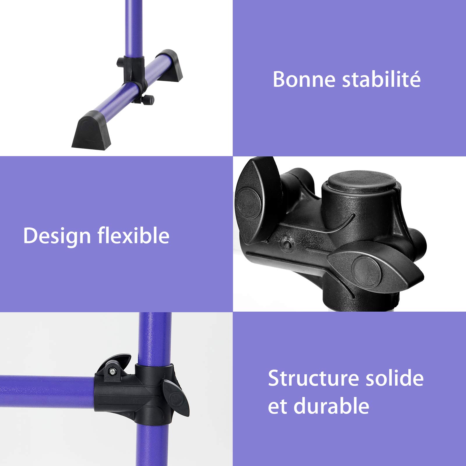 GOPLUS Barra de Ballet Clásica Doble de Altura Ajustable 7-112 cm y Extraíble, para Ballet, Gimnasia, Streching, Carga Máxima 50 kg, 123 x 71 x 119 cm