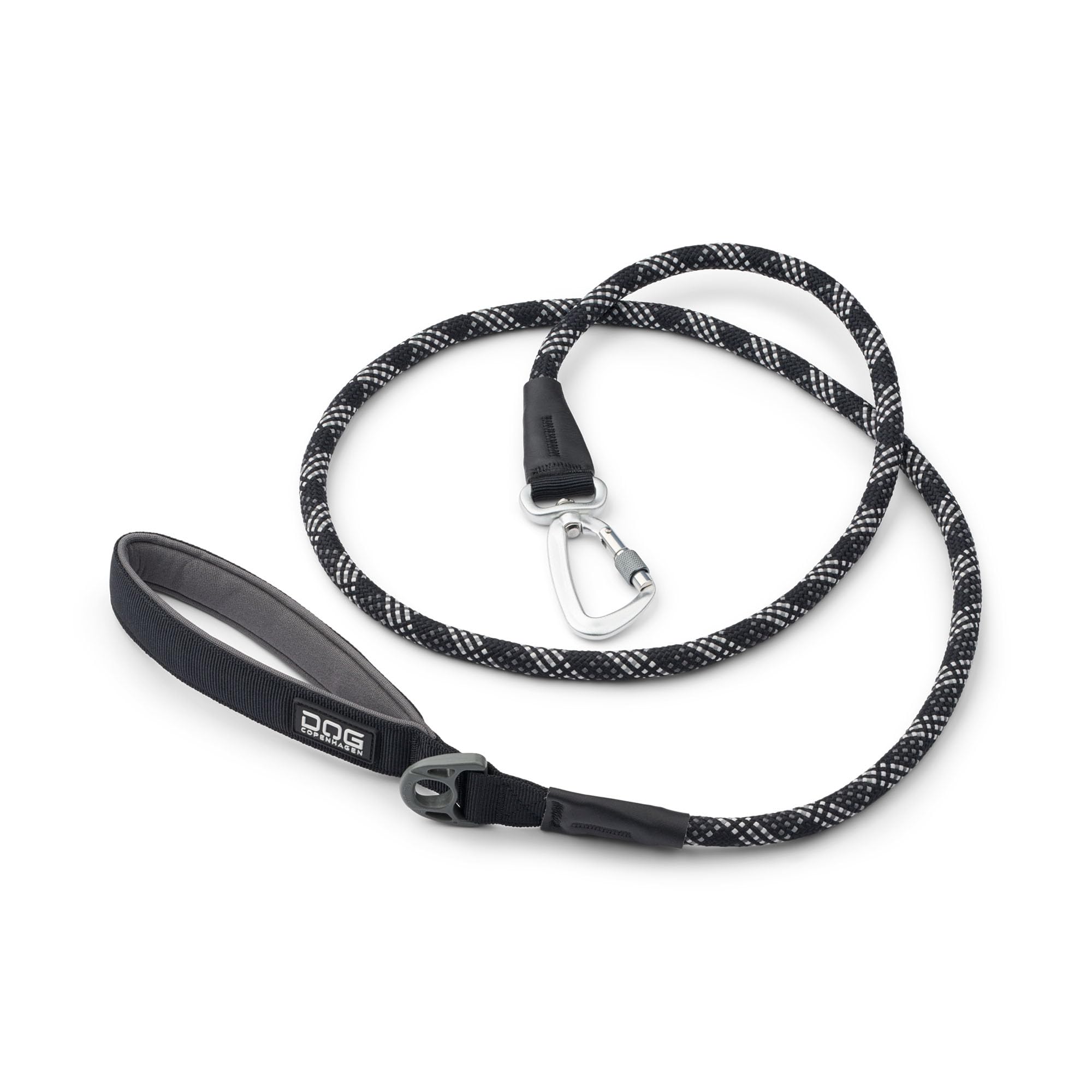 DOG Copenhagen Urban Rope 3.0 Dog Lead - Dog Training Lead - Dog Leash - Reflective Trim - Durable - For Small, Medium and Large Dogs - 160cm - Locking Carabiner - Padded Handle, Black, L — image 1