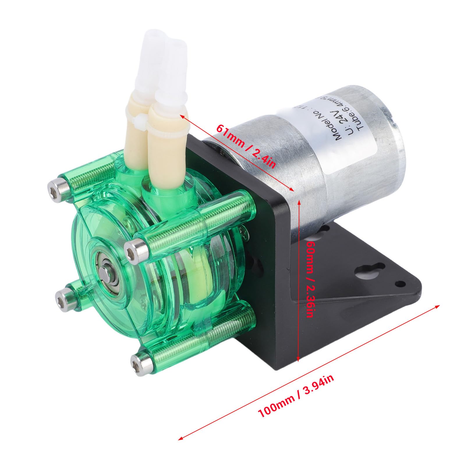 Eujgoov 500 Ml/min Gebürstete Motor Peristaltische Pumpe mit BPT -Röhrchen Peristaltische Pumpenröhre Fixierung Hochfluss für Research Labs Aerospace Operations (24V)