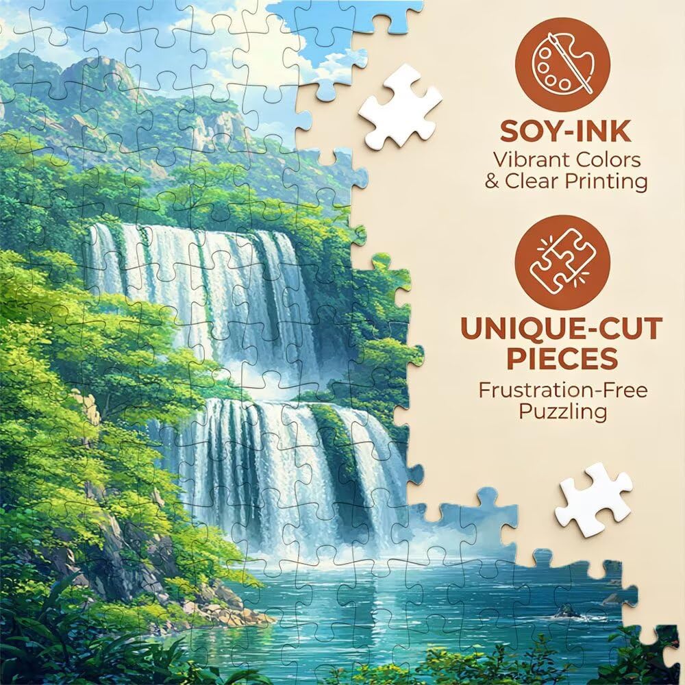 Puzzle 6000 Pezzi, Cascate Panoramiche 3D Puzzle per Adulti Impegnativo, Educa Puzzles Artistico, Divertente E Stimolante Puzzles Decorativo per La Famiglia, Regalo e Decorazione Pareti DX0YL6-255