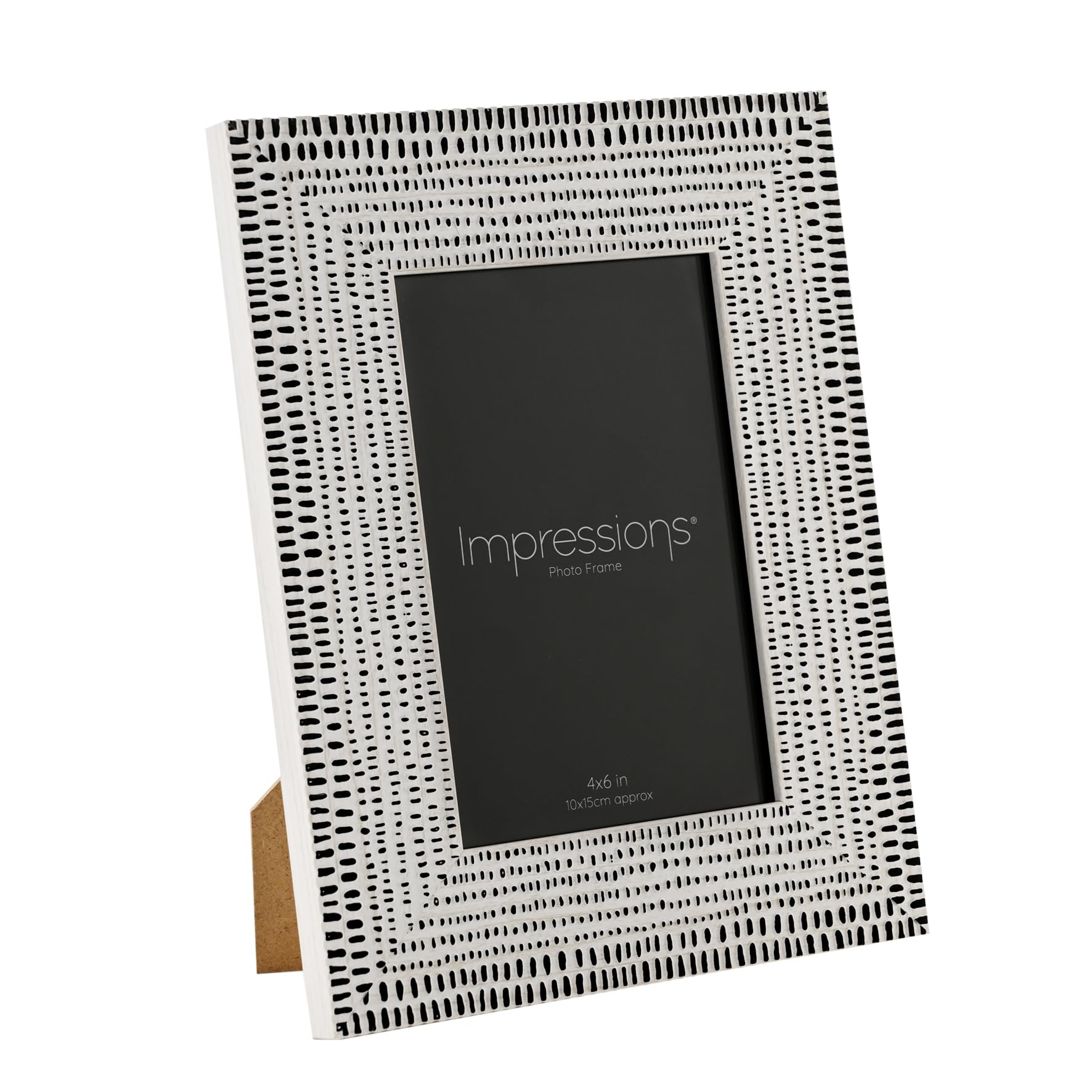 Widdop And Co Black / White Impressions 4X6 & Photo Frame By Juliana – Modern Silver Patterned Picture Frame For Tabletop Or Wall Display – Stylish Contemporary Home Décor Gift