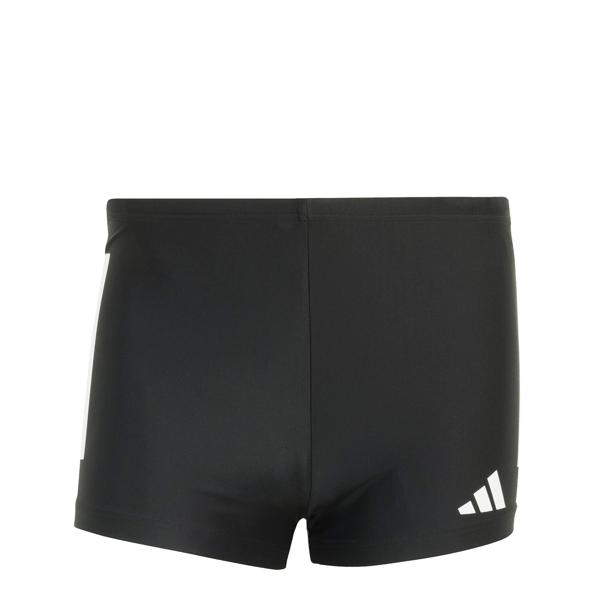 adidas Men's 3 Stripes Swim Boxers, Black/White, M-L