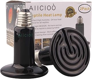 AIICIOO Terrarium Wärmelampe Keramik Reptilien Wärmelampe Tiere für Eidechse/Bartagame/Hühner/Schlange Kein Licht zum Schu...