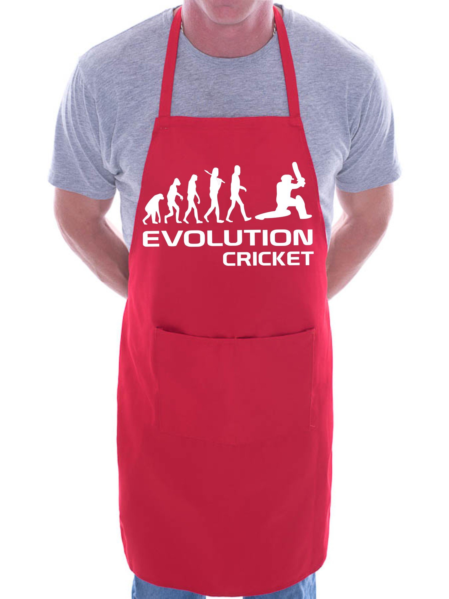 Print4U Cricket Evolution Of Sports BBQ Cooking Funny Novelty Apron Red