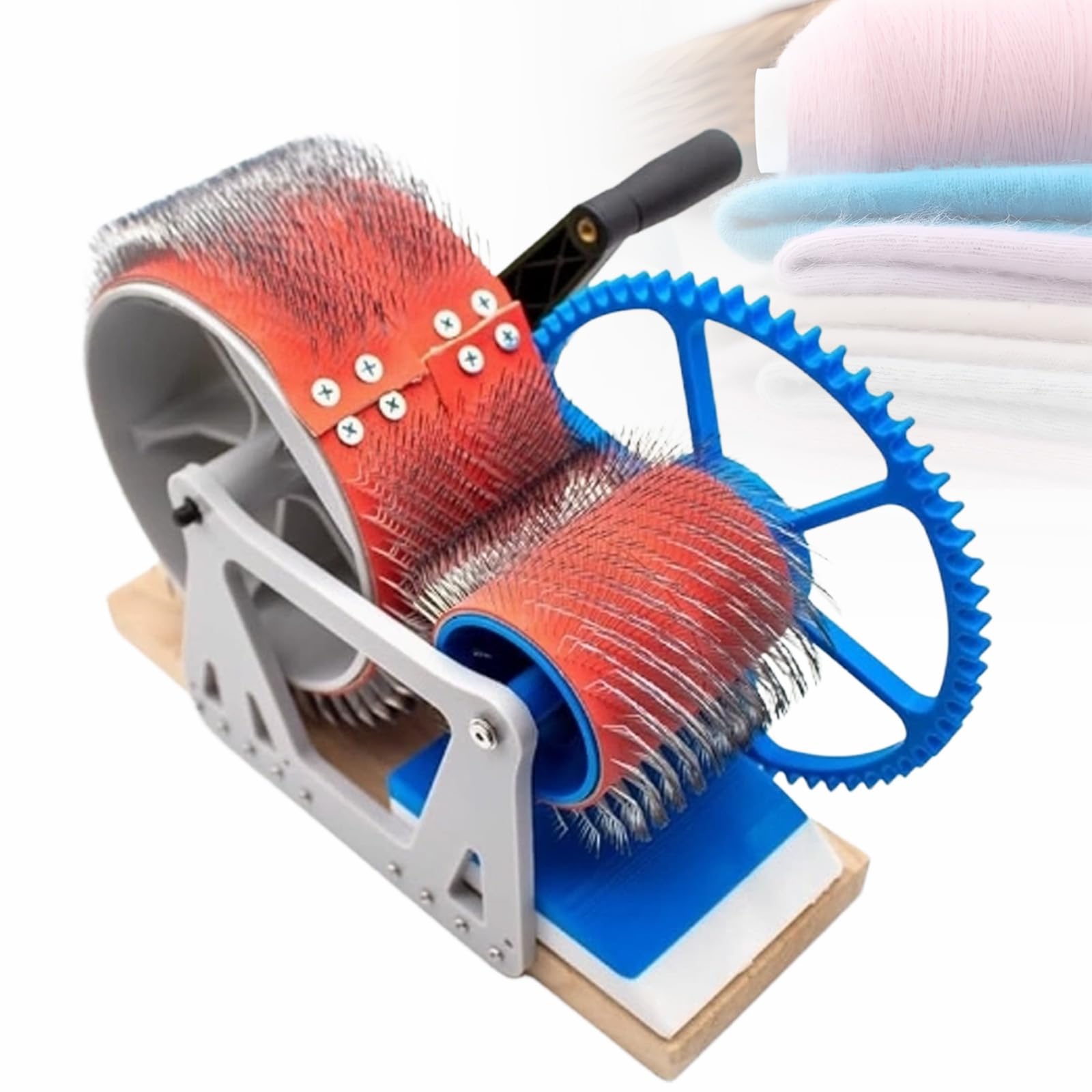 Aserzenith 1 Wool Carding Machine, Hand Crank Drum Carder For Fast Color Mixing, Combing, Spinning Diy Felt Projects, Carding Wool Fibers