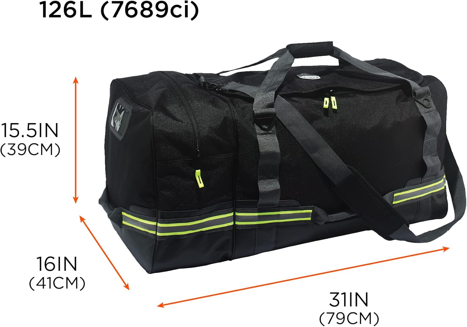 Ergodyne - 13009 Arsenal 5008 Firefighter Turnout Gear and Safety Duffel Bag for Fire, Fall Protection and Sport Gear Bag Use, Black