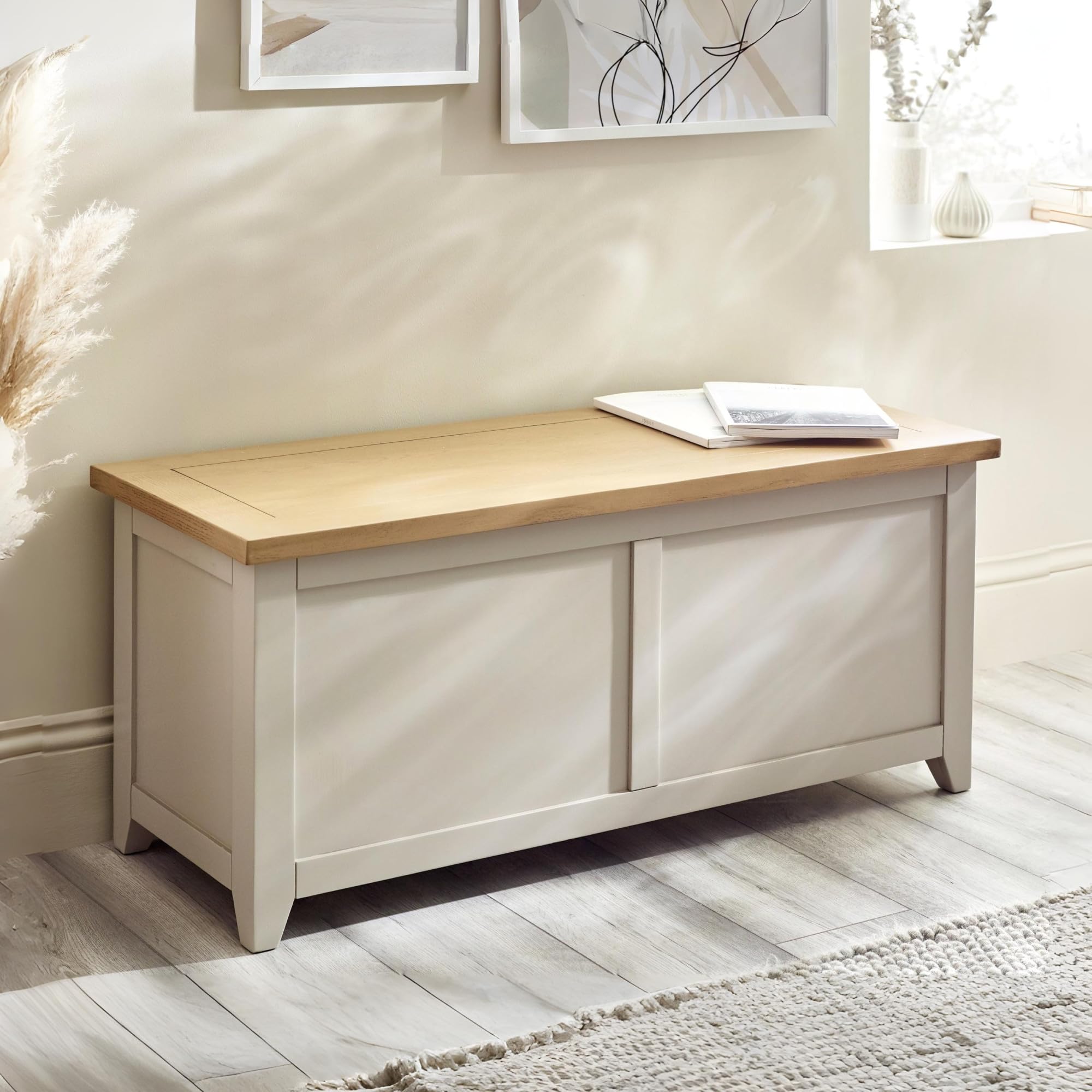 Julian Bowen Richmond Storage Bench - Oak - Grey