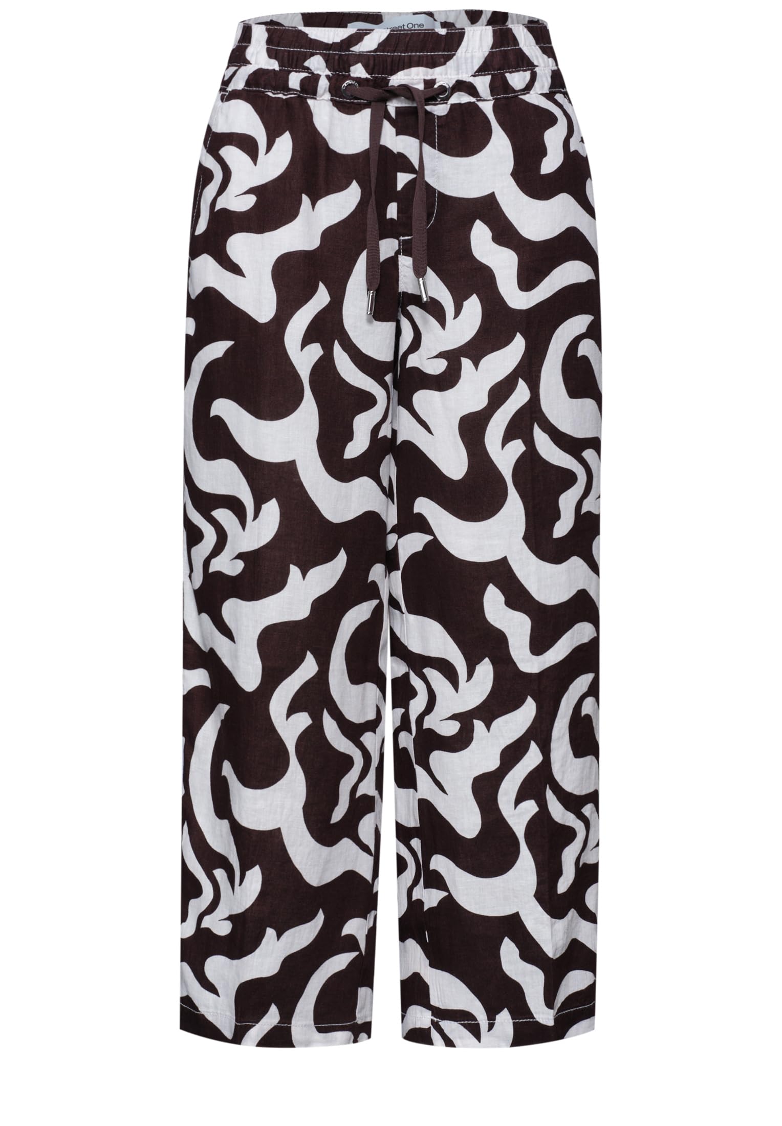 Street One Damen Mid Waist Wide Leg Hose mit Print 3817416