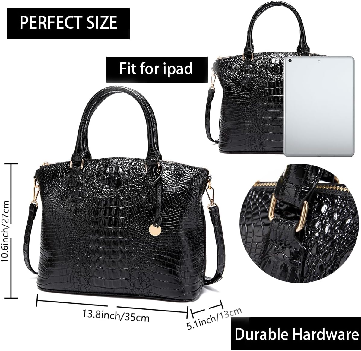 Crocodile Handbag Women Purse Satchel Bag Crossbody Classy Tote Bag Top Handle Vegan Leather Ladies Handbag purses - Image 4