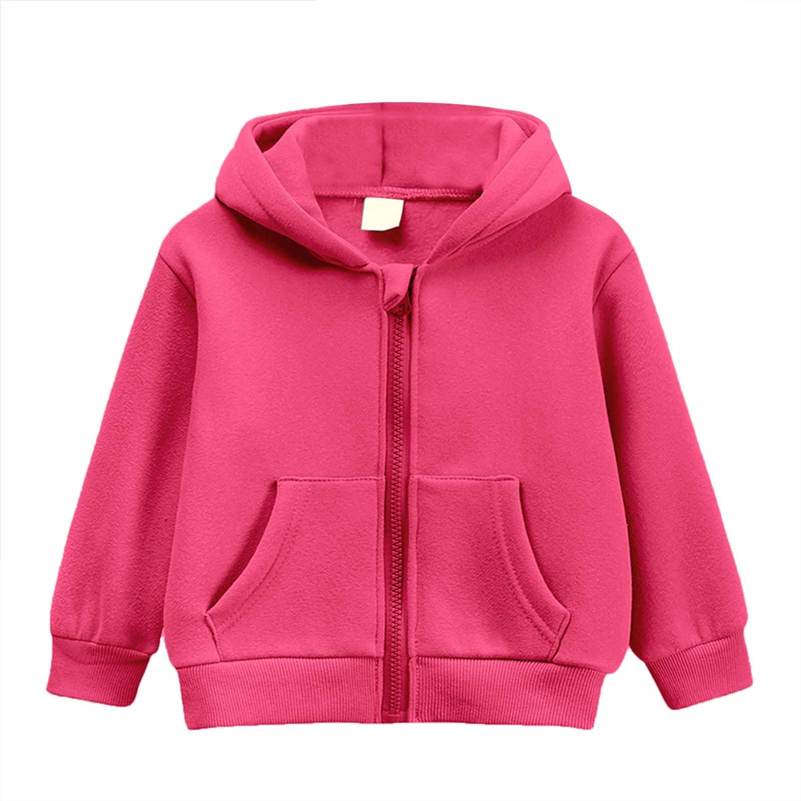 Sweat à capuche d'hiver zippé rose pour bébé fille de 2 à 3 ans