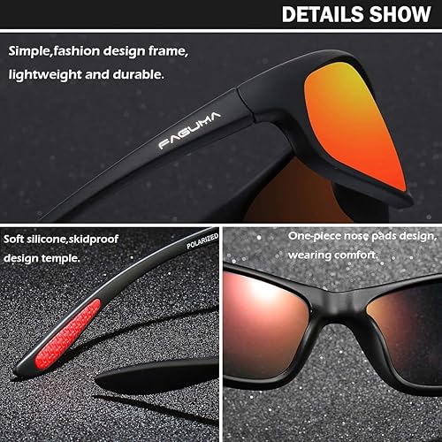 Miniatura 4 de FAGUMA Polarized Sports Sunglasses For Men Cycling Driving Fishing 100% UV Protection
