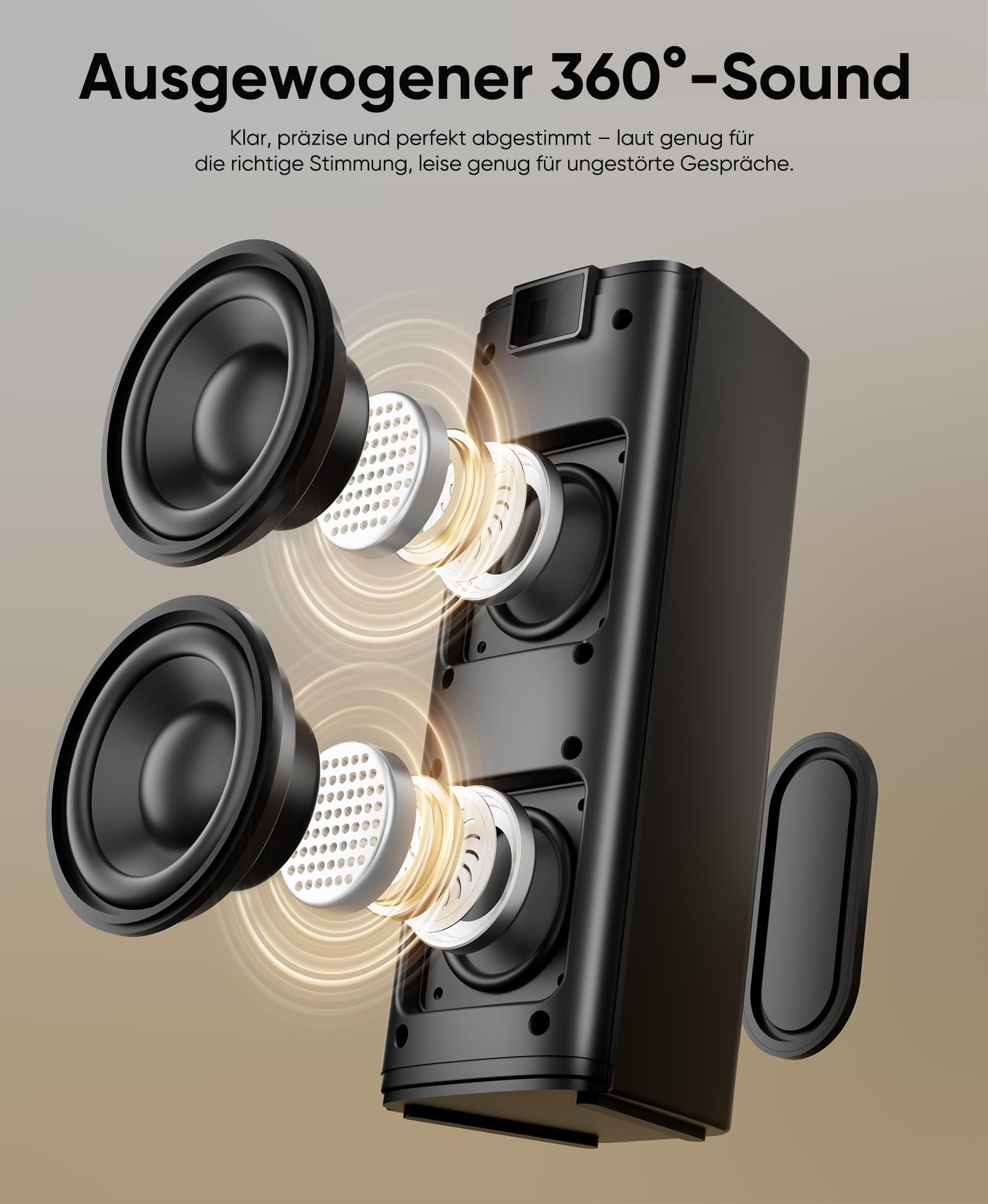 Inwa Auracast 400W Outdoor Bluetooth Lautsprecher, LED, IP65 Wasserfest