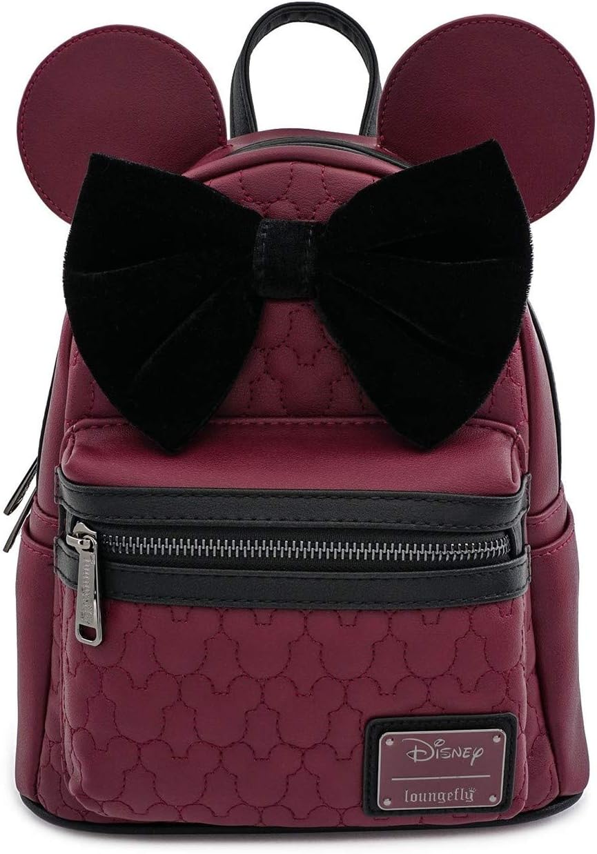 Loungefly x Minnie Mouse Quilted Faux-Leather Mini Backpack with Velvet Bow