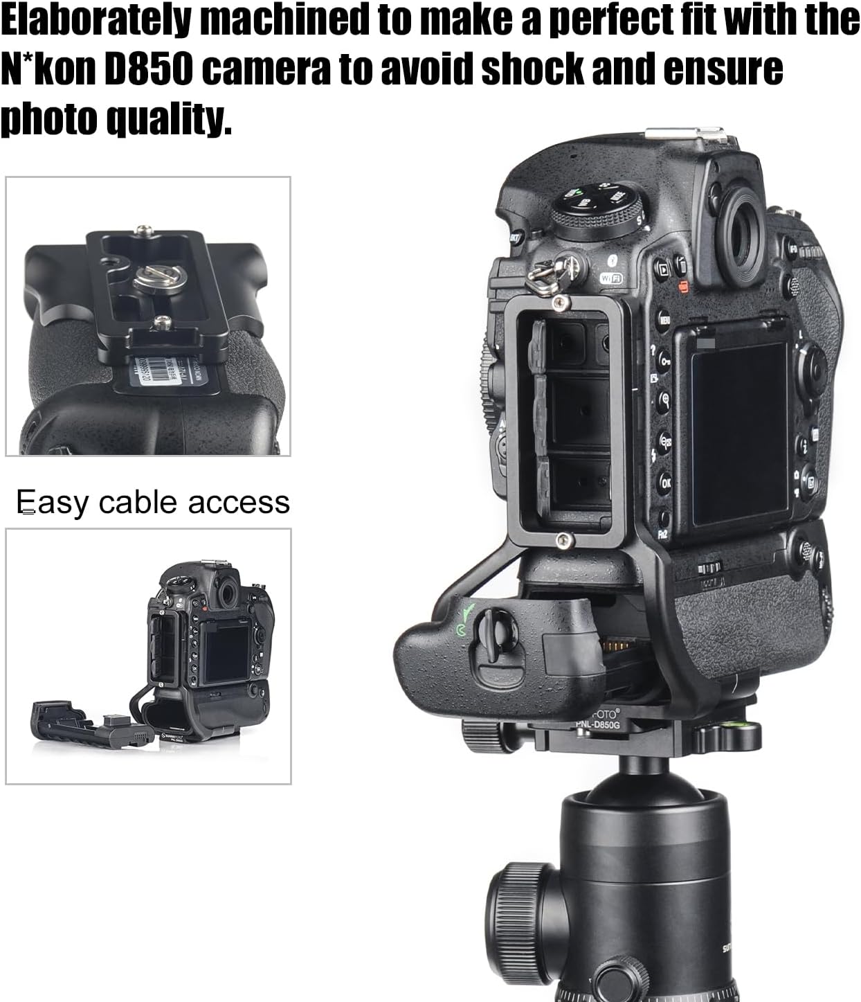 Dedicated L-Bracket with Battery Grip for D850, 2513 - Image 4
