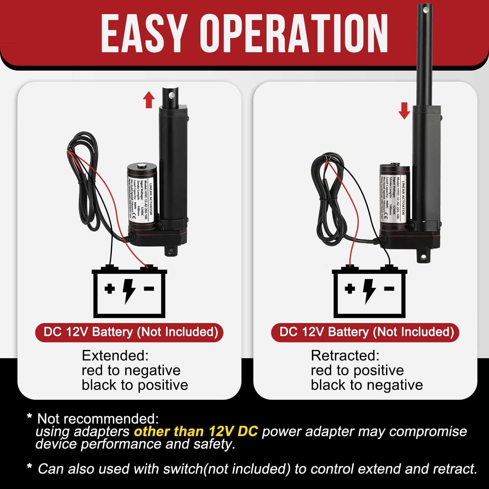 Dasorine DC12V Stroke Linear Actuator With Ounting Bracket 900N - View #6