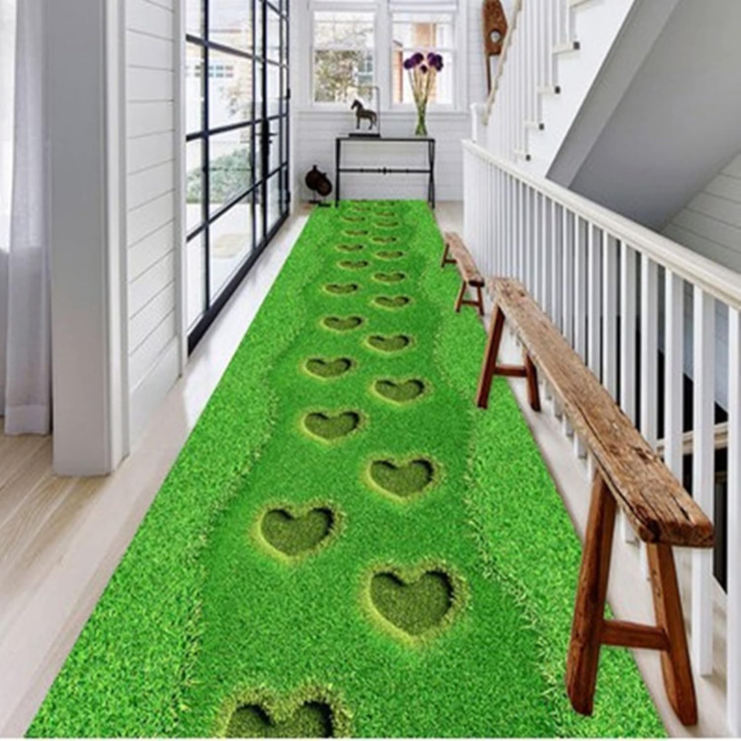 廊下敷き カーペット ラグ 廊下マット 洗える 3d 花柄 植物 キッチンマット 玄関マット ペット用 マット 滑り止め ペット 床暖房 ロールマット 犬 160 100cm ケガ防止 防水 大判 赤ちゃん 防音 プレイマット 階段マット フロアマット