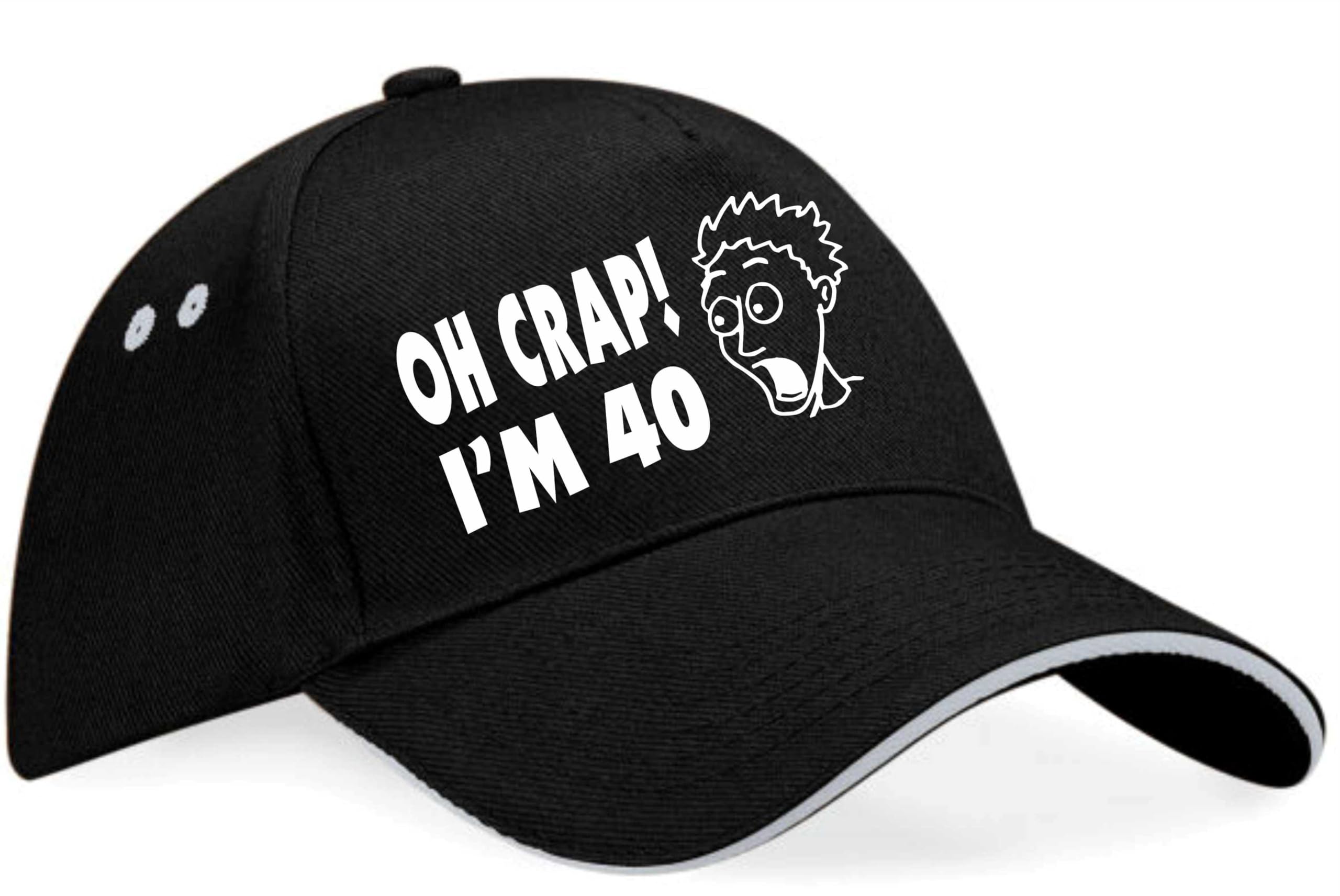 Print4u Unisex Black Oh Crap I'm 40 Baseball Cap 40Th Birthday Gift For Men & Ladies