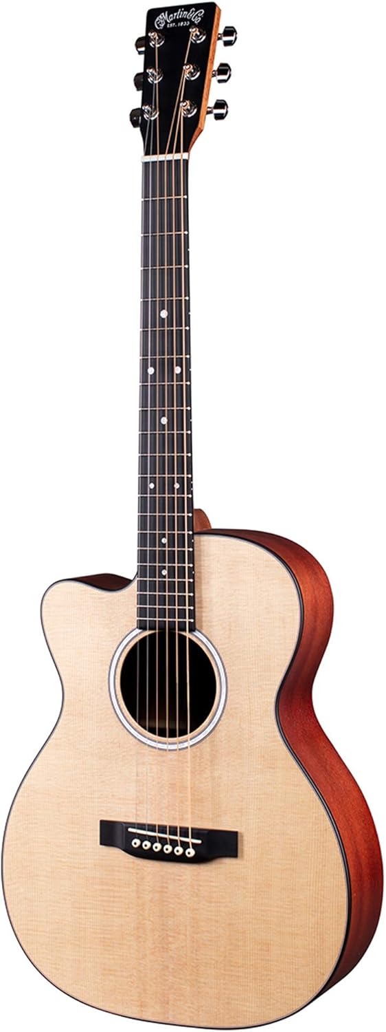 Martin Guitar 000CJr-10E Junior Cutaway Electric-Acoustic Guitar with Gig Bag, Sitka Spruce Construction, Satin Finish, 000 Junior-14 Fret, Junior Neck Shape Natural