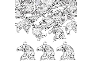 SUNNYCLUE 50Pcs Eagle Head Charms, Patriotic Charms for Jewelry Making